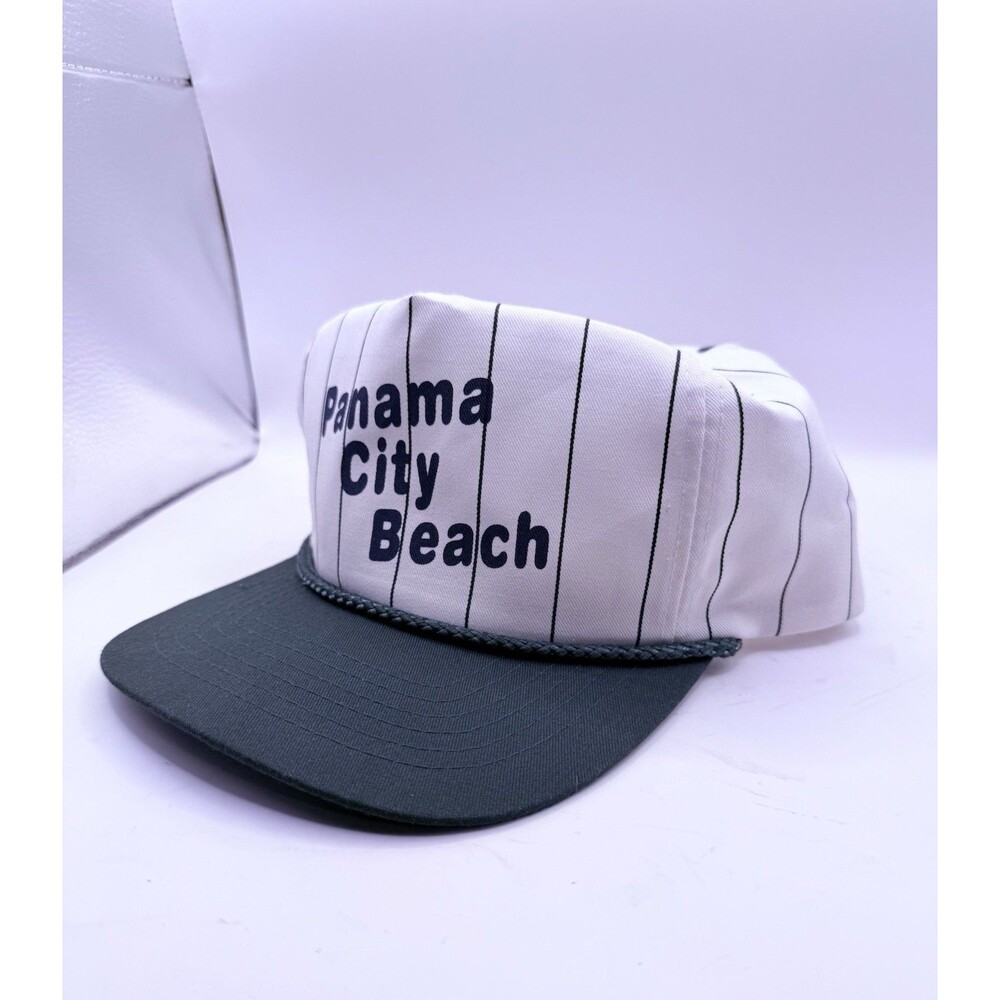 Panama City Beach VTG 80s 90s Trucker Hat Snapback Braided Rope FL Vacation Vibe